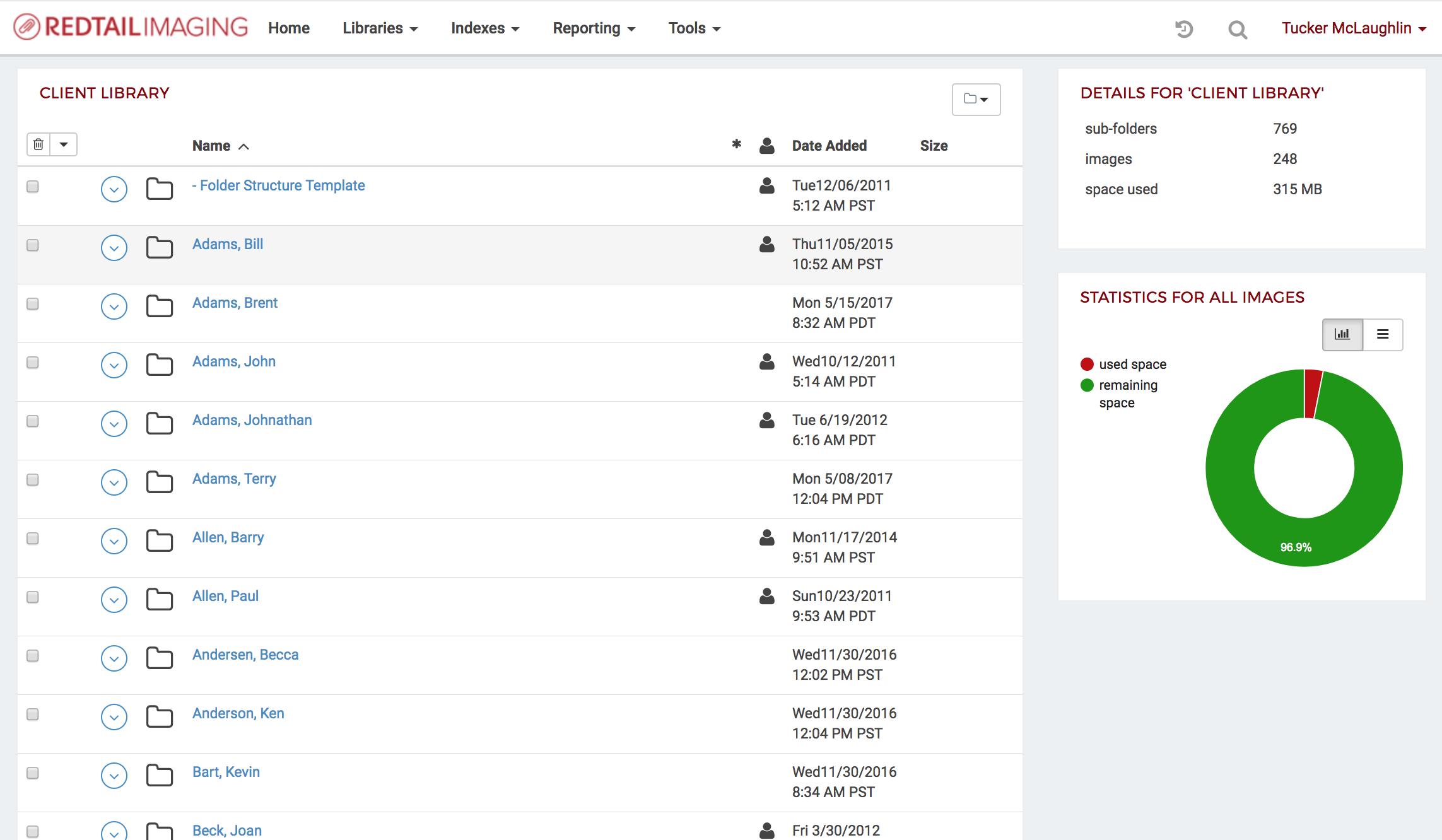 screenshot of Redtail CRM